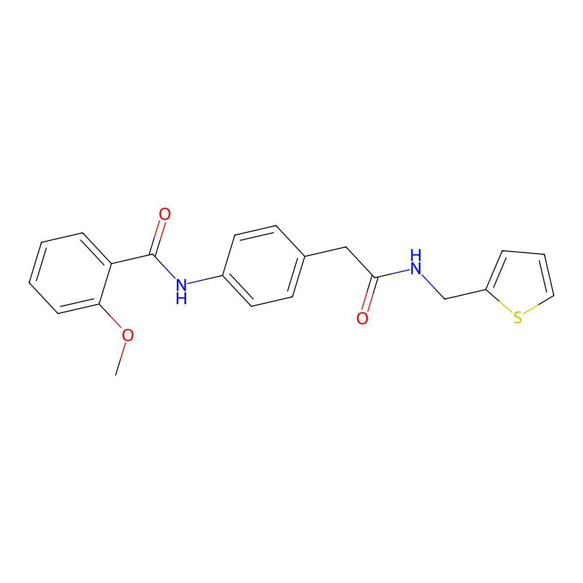 2-methoxy-N-[4-({[(thiophen-2-yl)methyl]carbamoyl}methyl)phenyl]benzamide molecular structure, CAS 1060284-22-1
