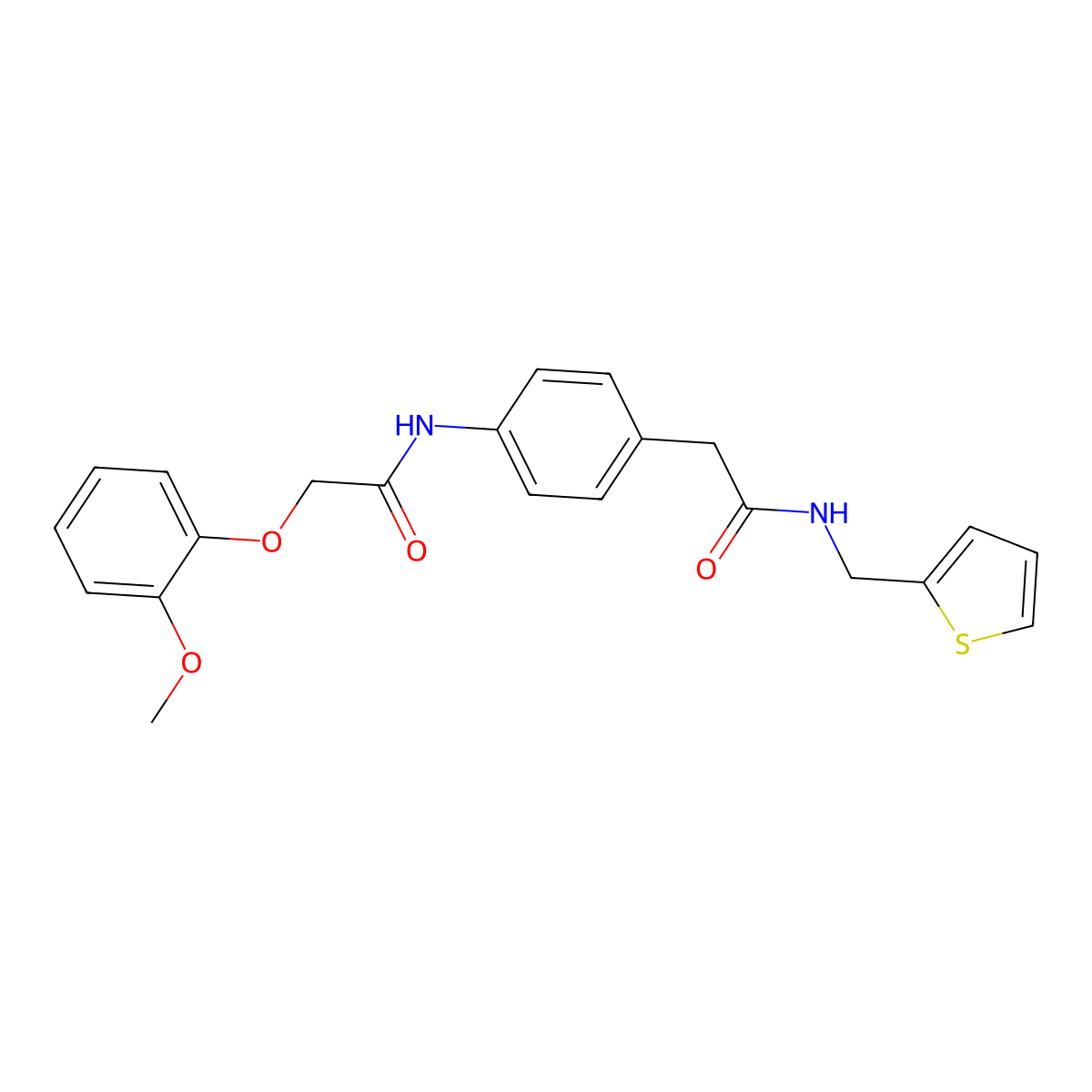 2-(2-methoxyphenoxy)-N-[4-({[(thiophen-2-yl)methyl]carbamoyl}methyl)phenyl]acetamide molecular structure, CAS 1060284-82-3