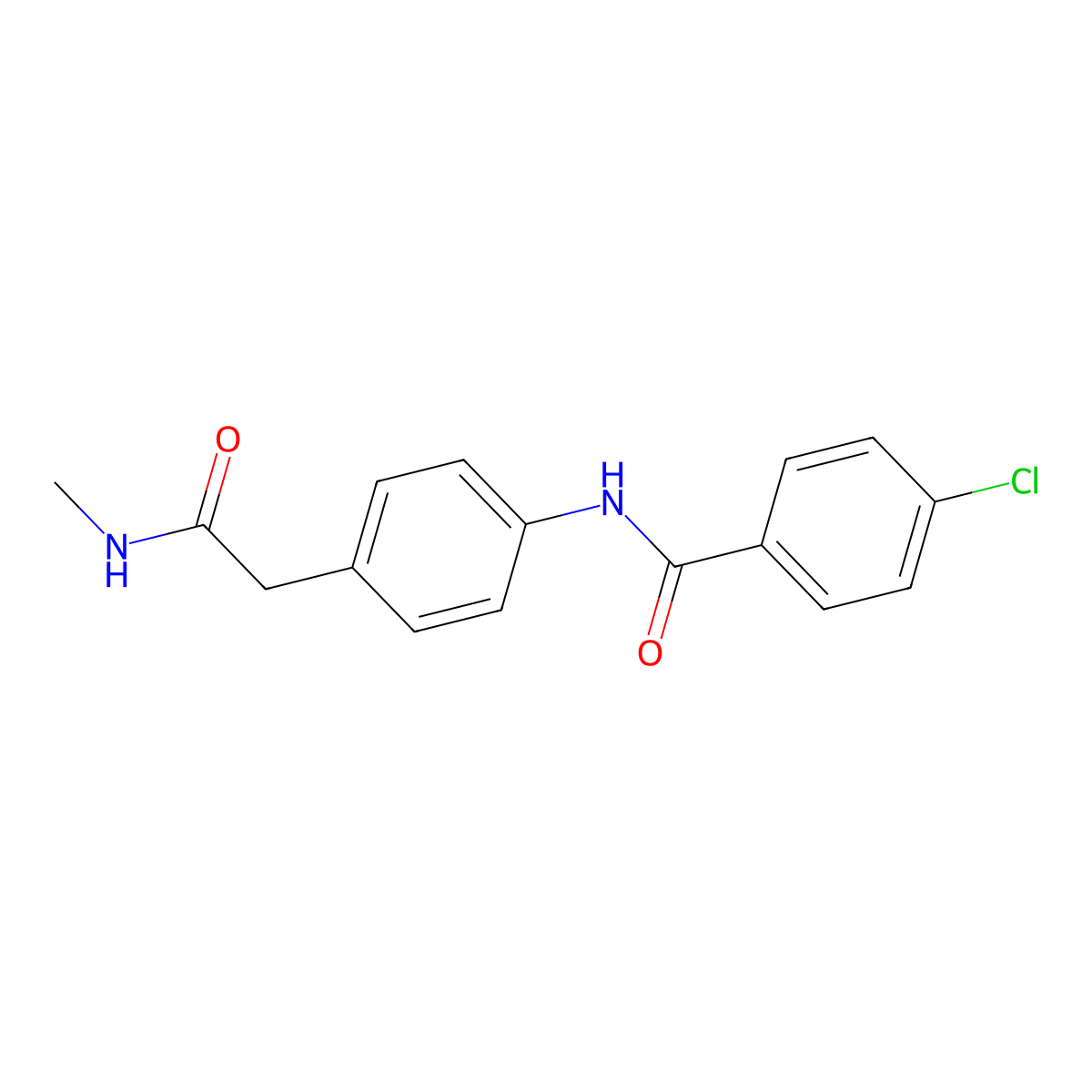 4-chloro-N-{4-[2-(methylamino)-2-oxoethyl]phenyl}benzamide molecular structure, CAS 1060285-03-1