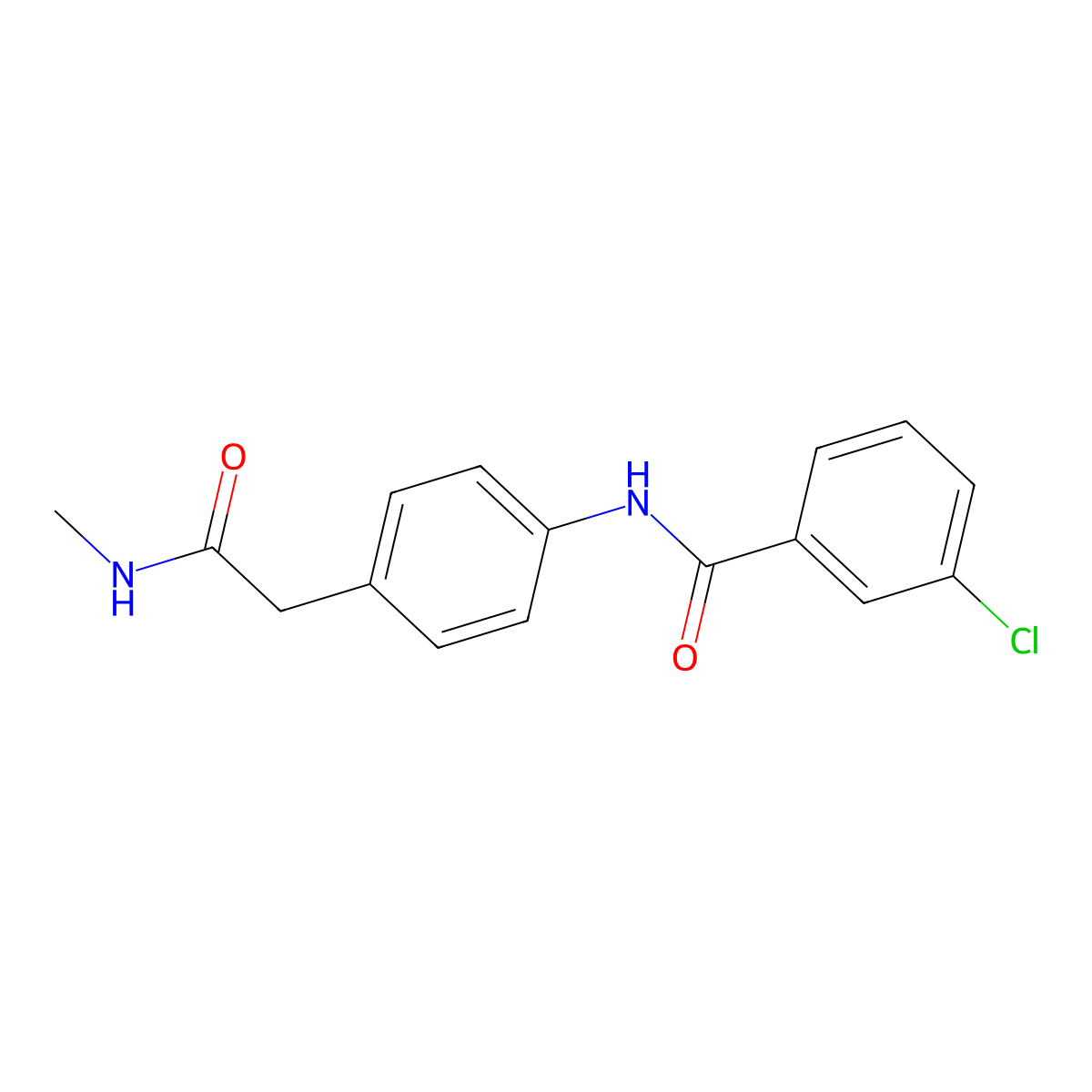 3-chloro-N-{4-[2-(methylamino)-2-oxoethyl]phenyl}benzamide molecular structure, CAS 1060285-95-1