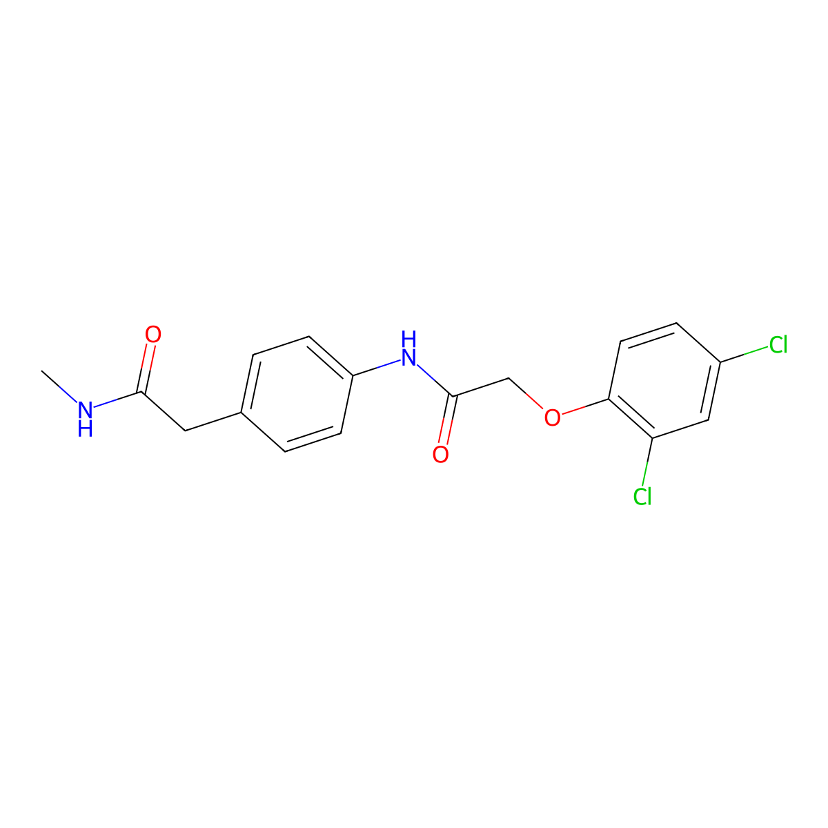 2-(2,4-Dichlorophenoxy)-N-{4-[(methylcarbamoyl)methyl]phenyl}acetamide molecular structure, CAS 1060286-23-8