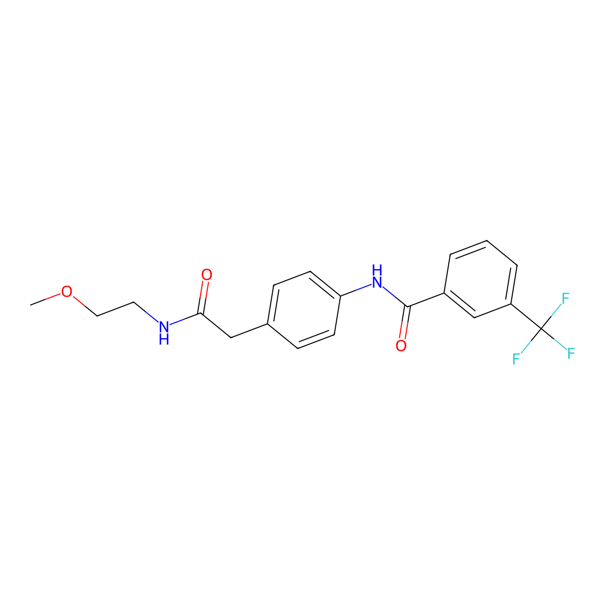 N-(4-{[(2-methoxyethyl)carbamoyl]methyl}phenyl)-3-(trifluoromethyl)benzamide molecular structure, CAS 1060286-87-4