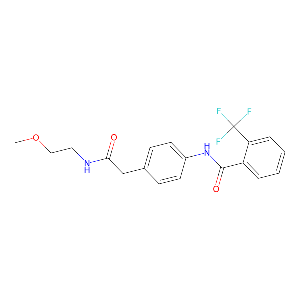 N-(4-{[(2-methoxyethyl)carbamoyl]methyl}phenyl)-2-(trifluoromethyl)benzamide molecular structure, CAS 1060287-08-2