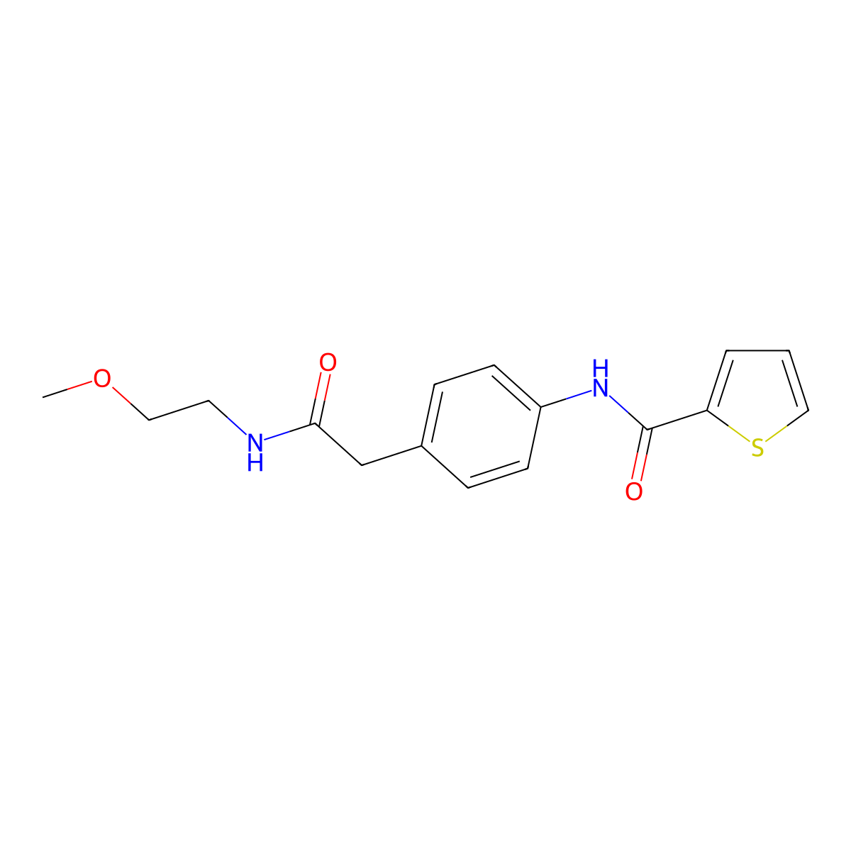 N-(4-{[(2-methoxyethyl)carbamoyl]methyl}phenyl)thiophene-2-carboxamide molecular structure, CAS 1060287-26-4