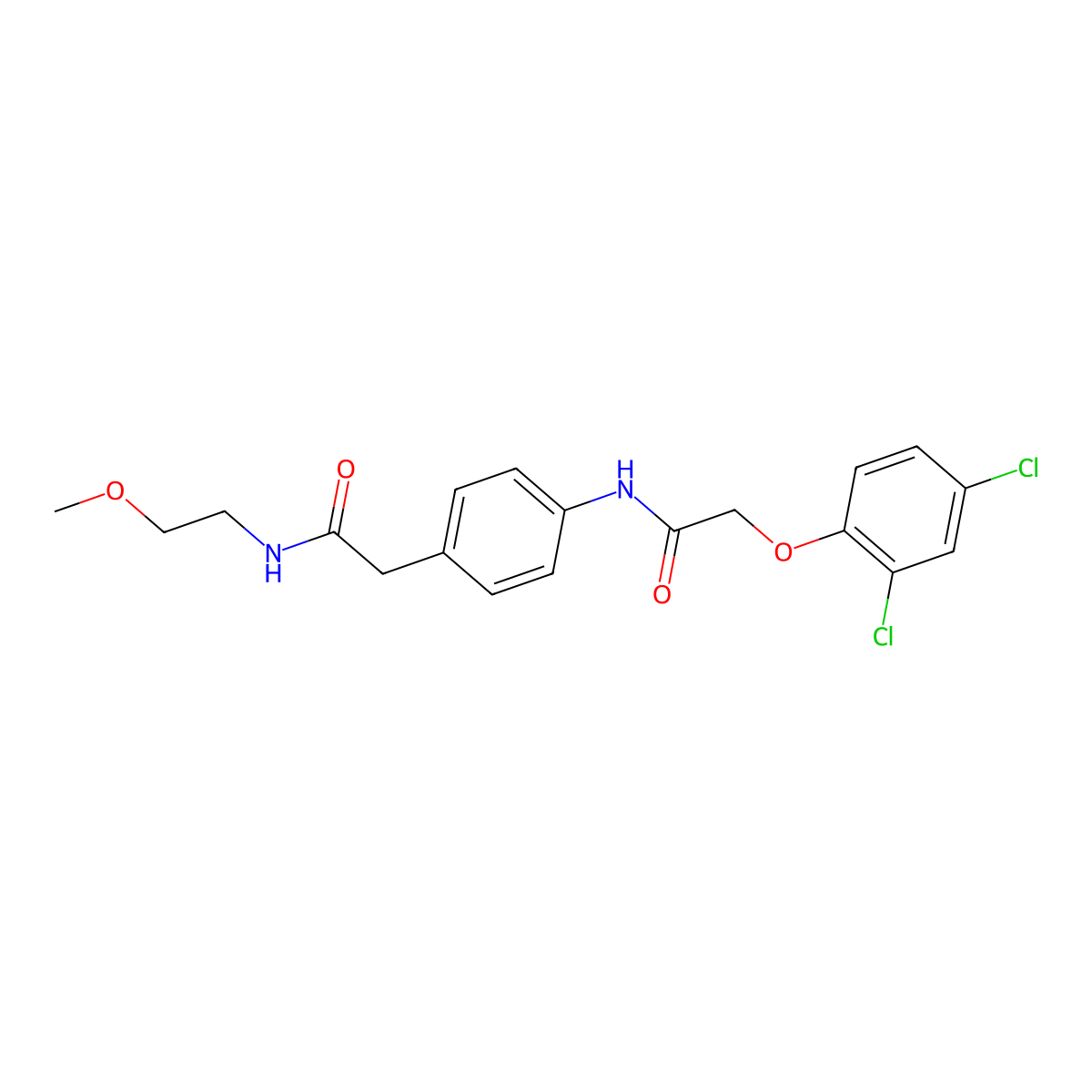2-(2,4-dichlorophenoxy)-N-(4-{[(2-methoxyethyl)carbamoyl]methyl}phenyl)acetamide molecular structure, CAS 1060287-86-6