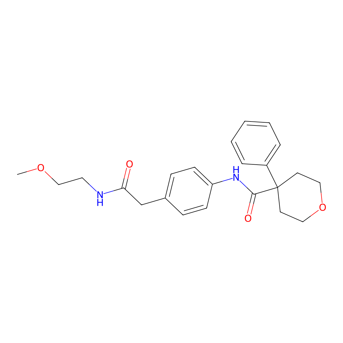 N-(4-{[(2-methoxyethyl)carbamoyl]methyl}phenyl)-4-phenyloxane-4-carboxamide molecular structure, CAS 1060288-11-0