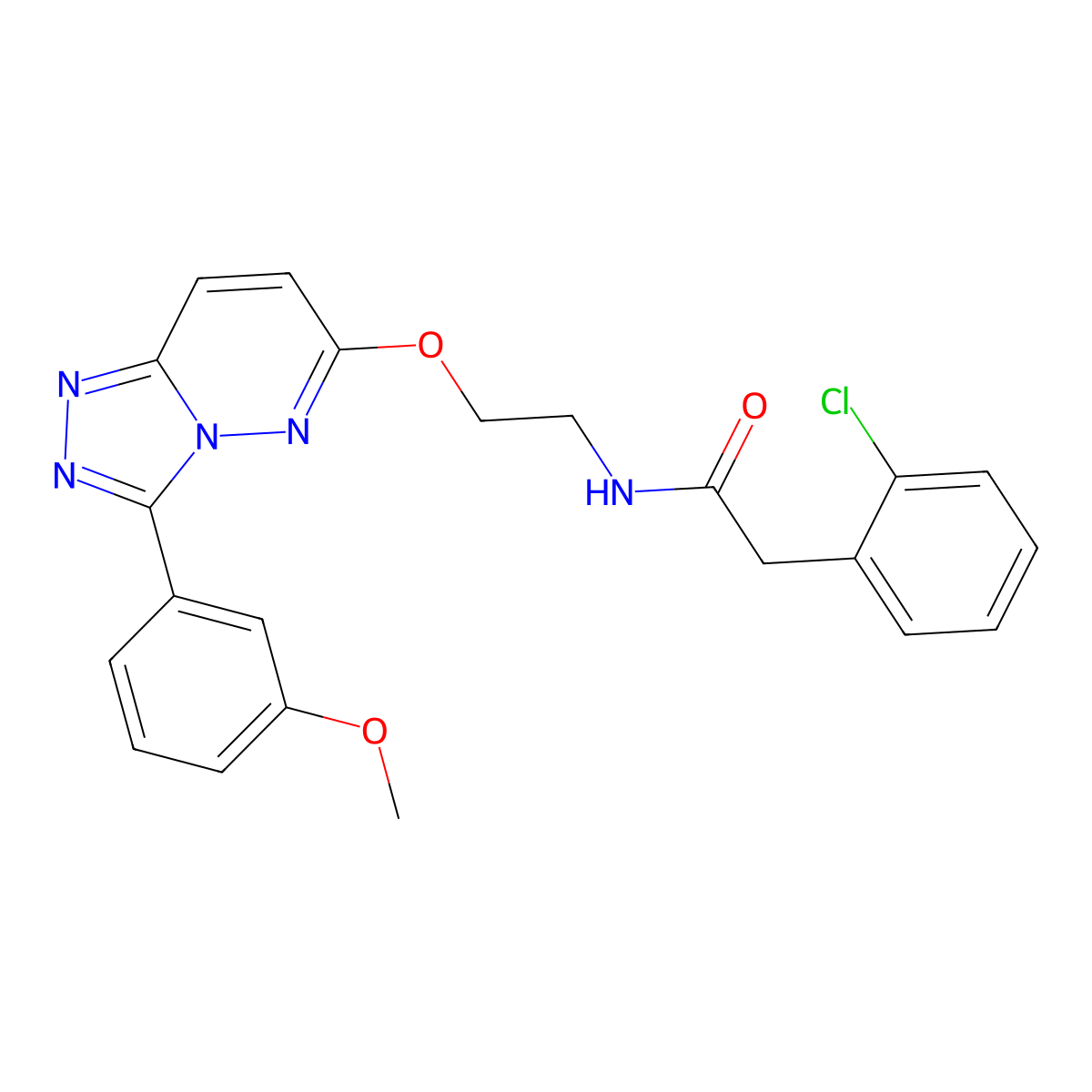 2-(2-chlorophenyl)-N-(2-{[3-(3-methoxyphenyl)-[1,2,4]triazolo[4,3-b]pyridazin-6-yl]oxy}ethyl)acetamide molecular structure, CAS 1060290-08-5