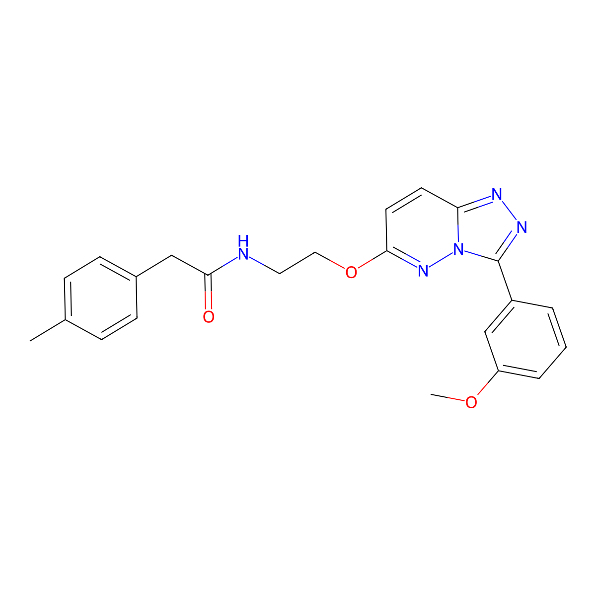 N-(2-((3-(3-methoxyphenyl)-[1,2,4]triazolo[4,3-b]pyridazin-6-yl)oxy)ethyl)-2-(p-tolyl)acetamide molecular structure, CAS 1060290-13-2