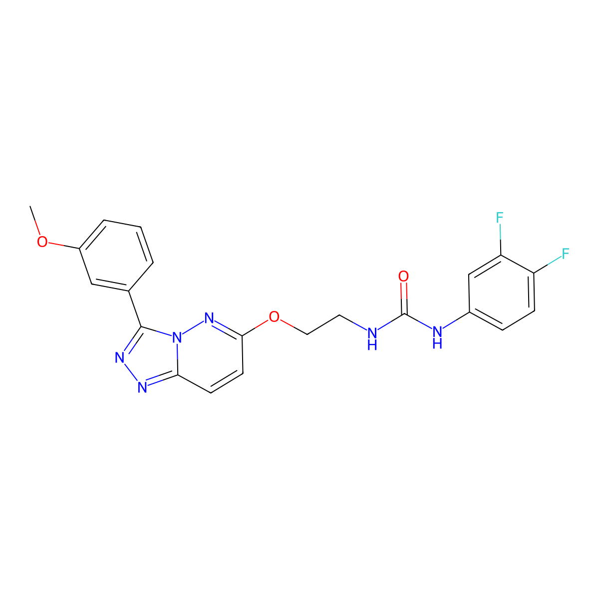 1-(3,4-Difluorophenyl)-3-(2-{[3-(3-methoxyphenyl)-[1,2,4]triazolo[4,3-b]pyridazin-6-yl]oxy}ethyl)urea molecular structure, CAS 1060290-38-1