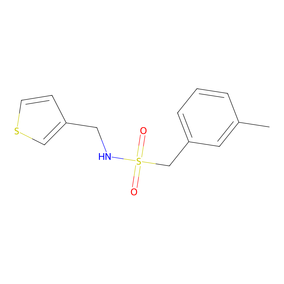 1-(3-methylphenyl)-N-[(thiophen-3-yl)methyl]methanesulfonamide molecular structure, CAS 1060292-21-8
