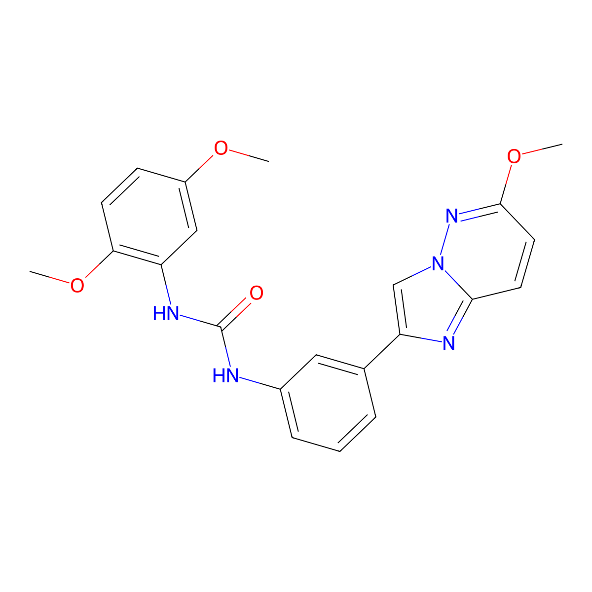 1-(2,5-Dimethoxyphenyl)-3-(3-(6-methoxyimidazo[1,2-b]pyridazin-2-yl)phenyl)urea molecular structure, CAS 1060293-75-5