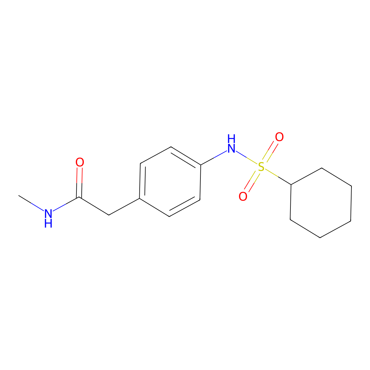 2-(4-(cyclohexanesulfonamido)phenyl)-N-methylacetamide molecular structure, CAS 1060293-87-9