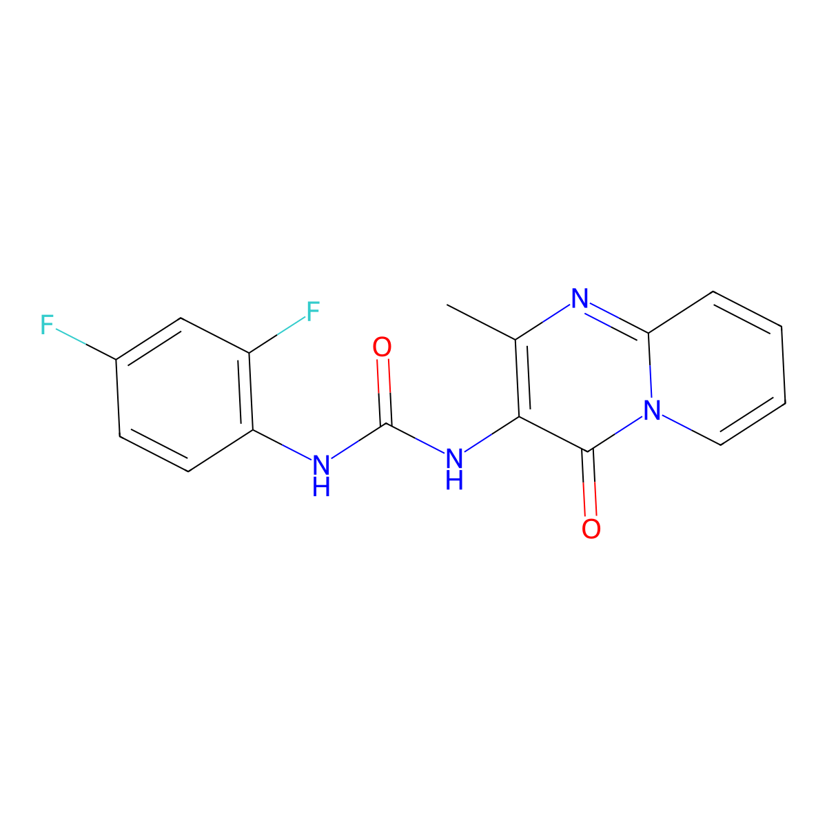 1-(2,4-difluorophenyl)-3-{2-methyl-4-oxo-4H-pyrido[1,2-a]pyrimidin-3-yl}urea molecular structure, CAS 1060293-93-7