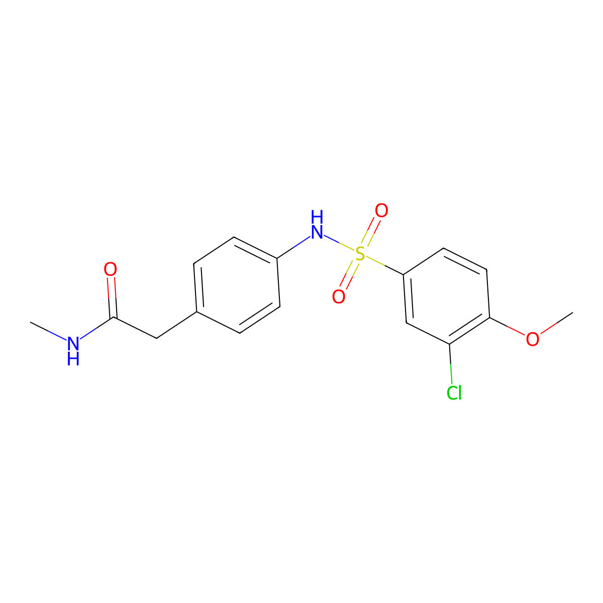 2-[4-(3-Chloro-4-methoxybenzenesulfonamido)phenyl]-N-methylacetamide molecular structure, CAS 1060294-16-7