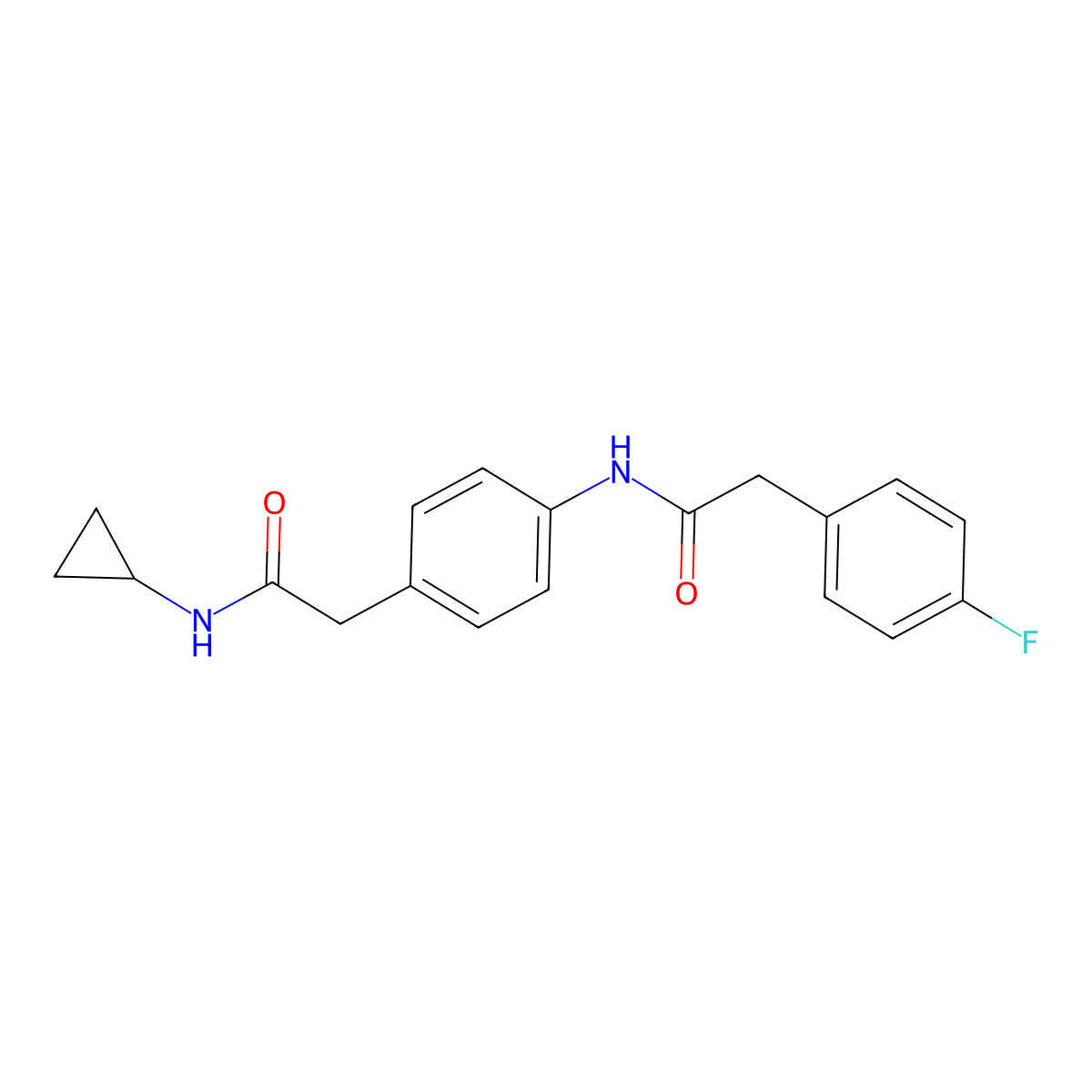 N-cyclopropyl-2-{4-[2-(4-fluorophenyl)acetamido]phenyl}acetamide molecular structure, CAS 1060294-49-6
