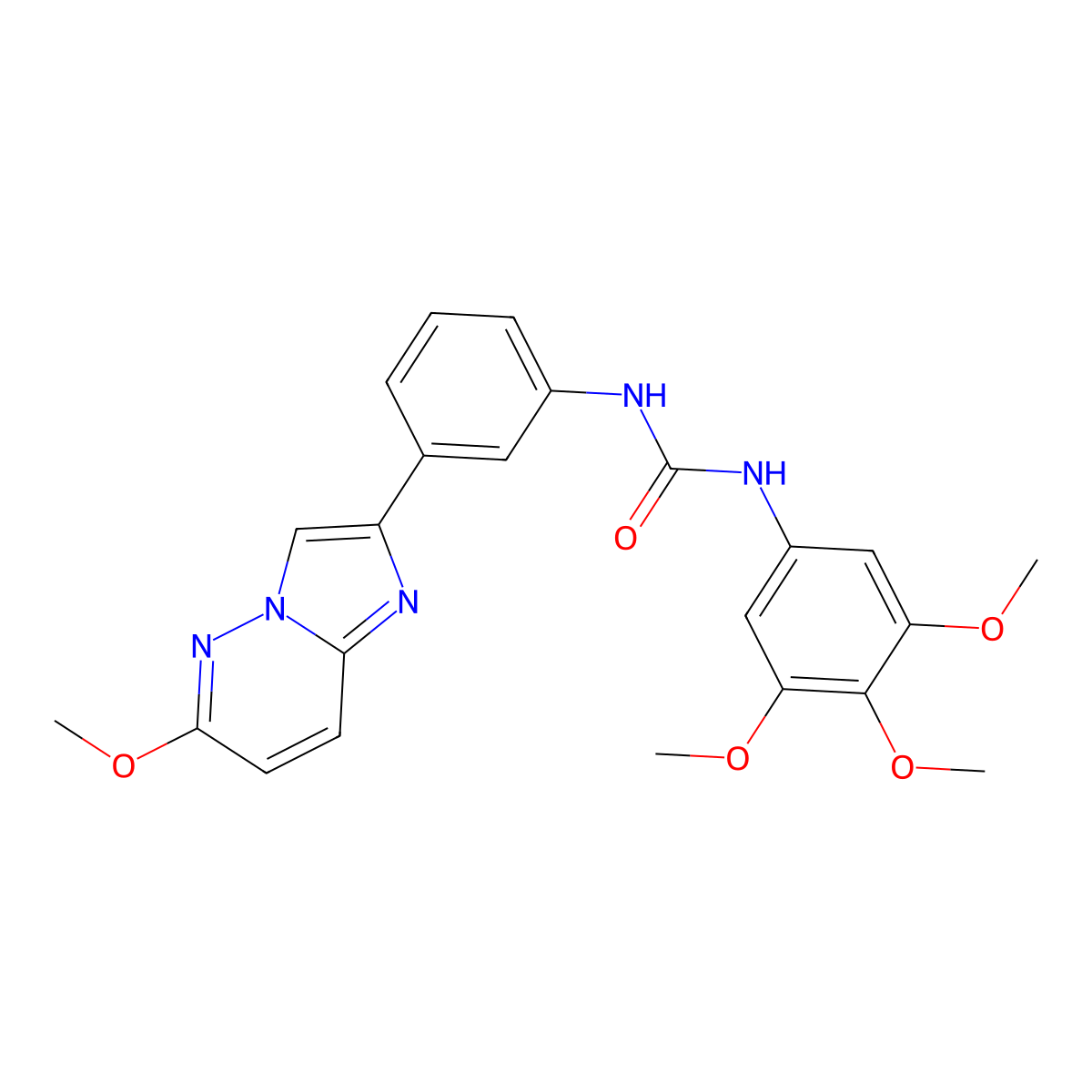 1-(3-{6-Methoxyimidazo[1,2-b]pyridazin-2-yl}phenyl)-3-(3,4,5-trimethoxyphenyl)urea molecular structure, CAS 1060294-60-1