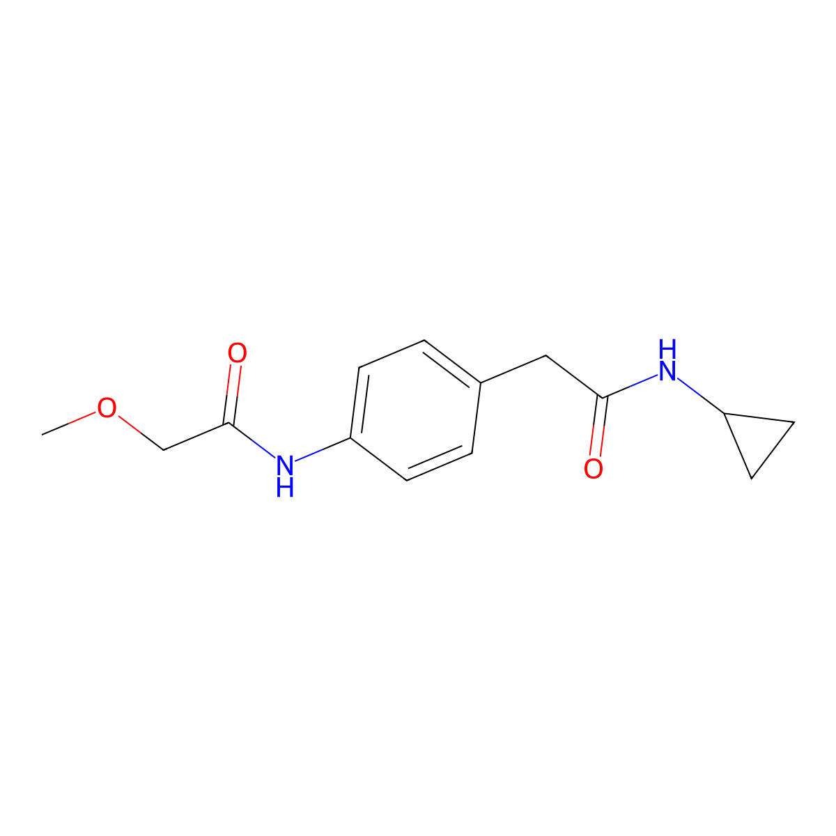 N-{4-[(cyclopropylcarbamoyl)methyl]phenyl}-2-methoxyacetamide molecular structure, CAS 1060294-97-4