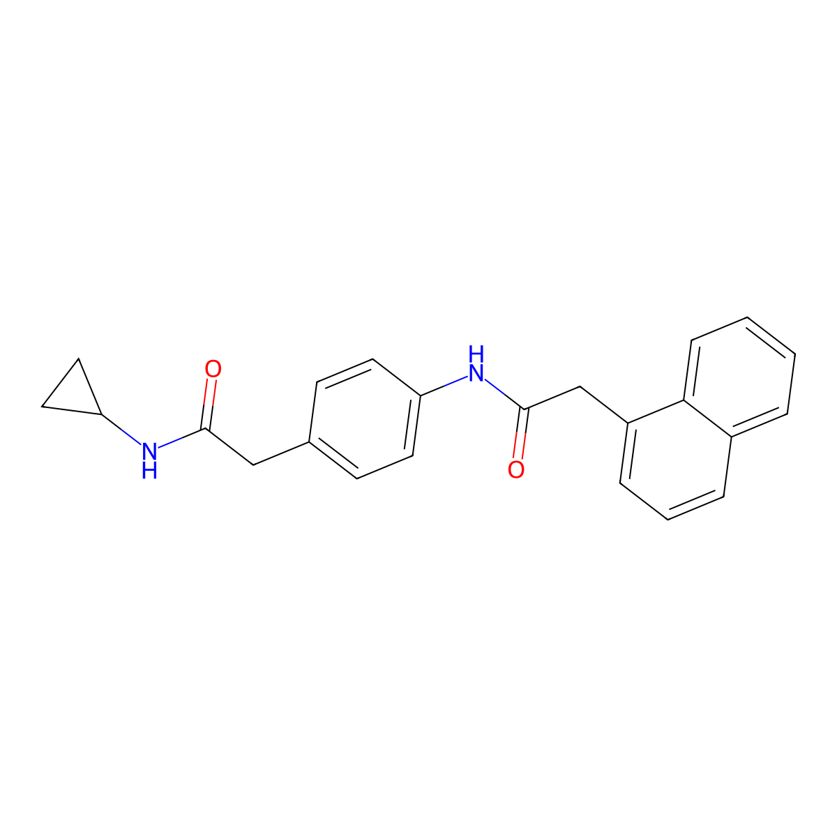 N-{4-[(cyclopropylcarbamoyl)methyl]phenyl}-2-(naphthalen-1-yl)acetamide molecular structure, CAS 1060295-15-9