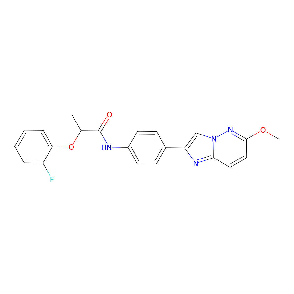2-(2-fluorophenoxy)-N-(4-{6-methoxyimidazo[1,2-b]pyridazin-2-yl}phenyl)propanamide molecular structure, CAS 1060295-79-5