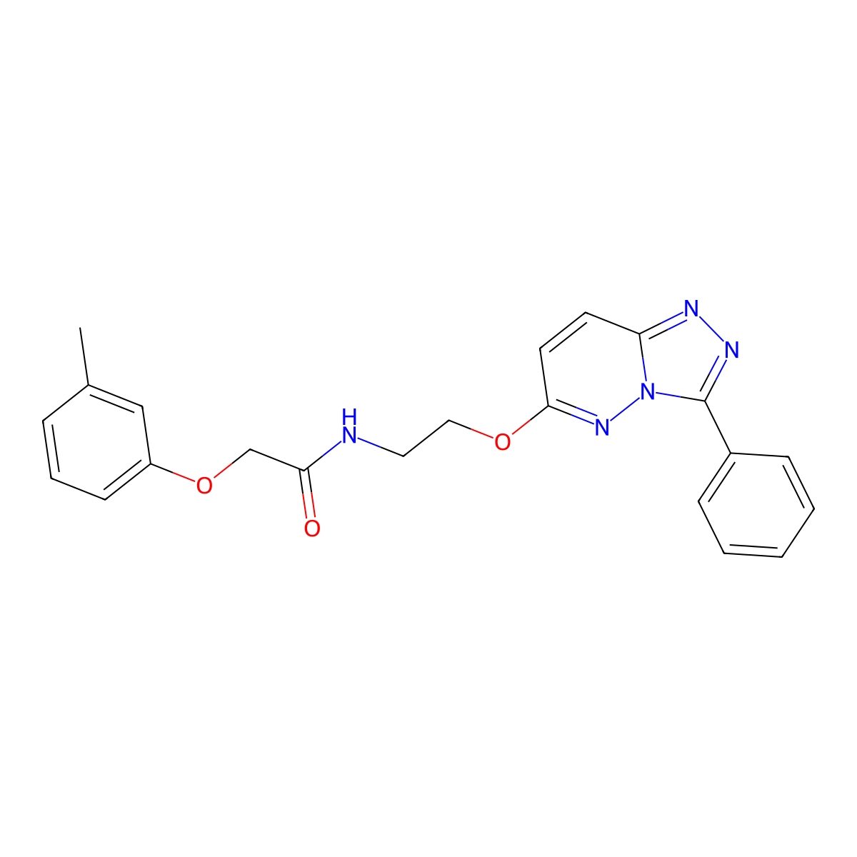 N-(2-((3-phenyl-[1,2,4]triazolo[4,3-b]pyridazin-6-yl)oxy)ethyl)-2-(m-tolyloxy)acetamide molecular structure, CAS 1060298-73-8