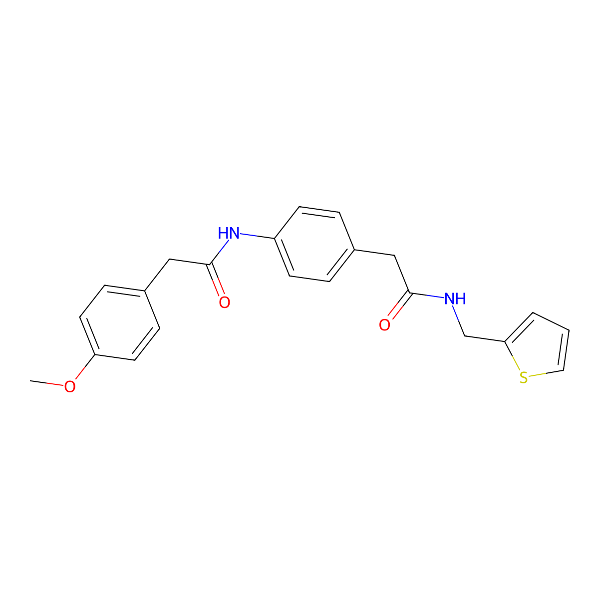 2-{4-[2-(4-methoxyphenyl)acetamido]phenyl}-N-[(thiophen-2-yl)methyl]acetamide molecular structure, CAS 1060298-80-7