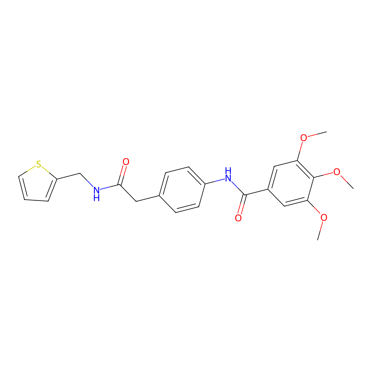 3,4,5-trimethoxy-N-[4-({[(thiophen-2-yl)methyl]carbamoyl}methyl)phenyl]benzamide molecular structure, CAS 1060298-86-3
