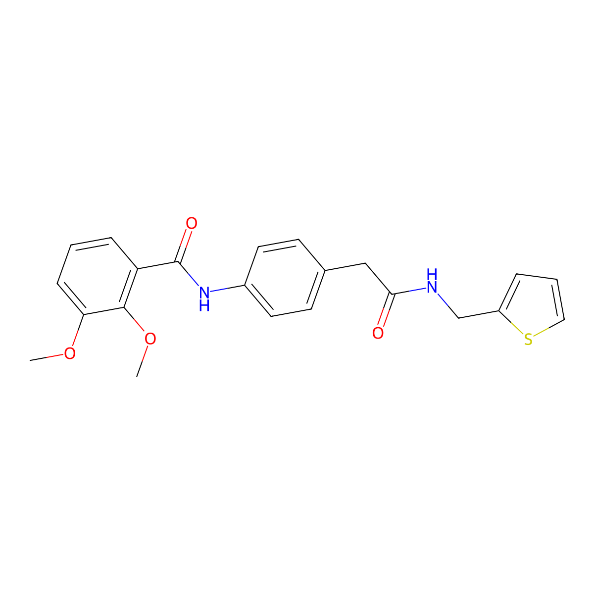 2,3-dimethoxy-N-[4-({[(thiophen-2-yl)methyl]carbamoyl}methyl)phenyl]benzamide molecular structure, CAS 1060299-04-8