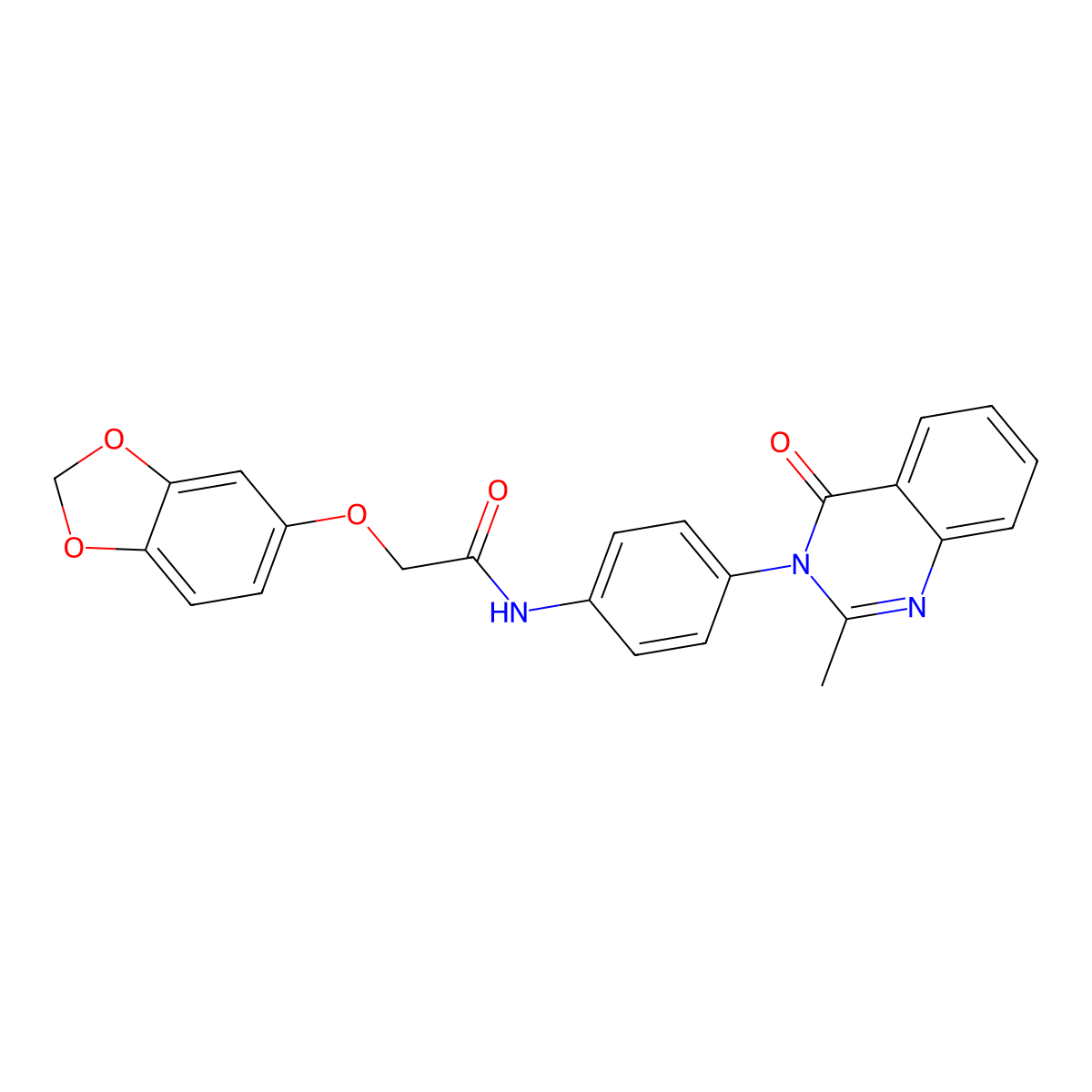 2-(2H-1,3-benzodioxol-5-yloxy)-N-[4-(2-methyl-4-oxo-3,4-dihydroquinazolin-3-yl)phenyl]acetamide molecular structure, CAS 1060299-30-0