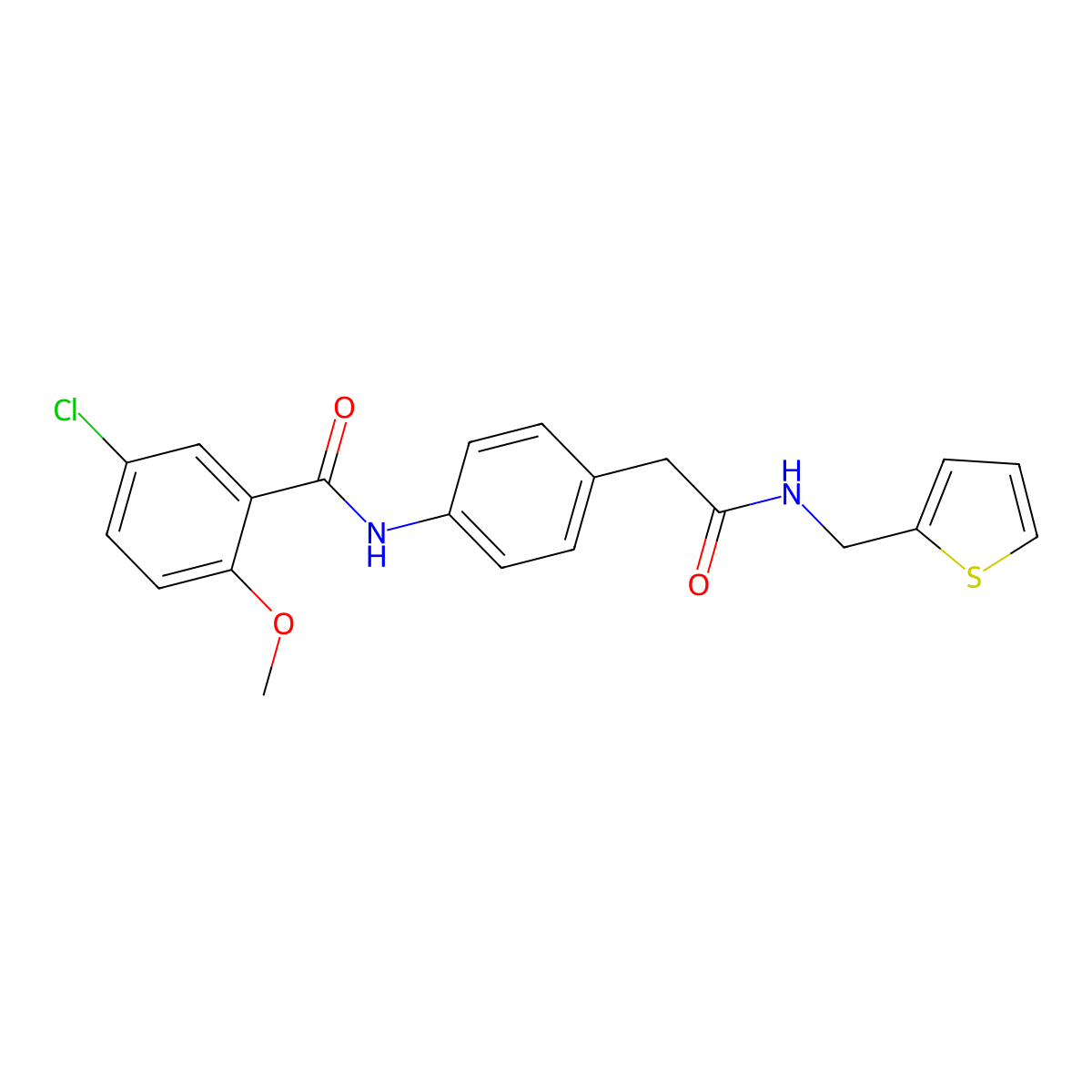 5-chloro-2-methoxy-N-[4-({[(thiophen-2-yl)methyl]carbamoyl}methyl)phenyl]benzamide molecular structure, CAS 1060299-41-3