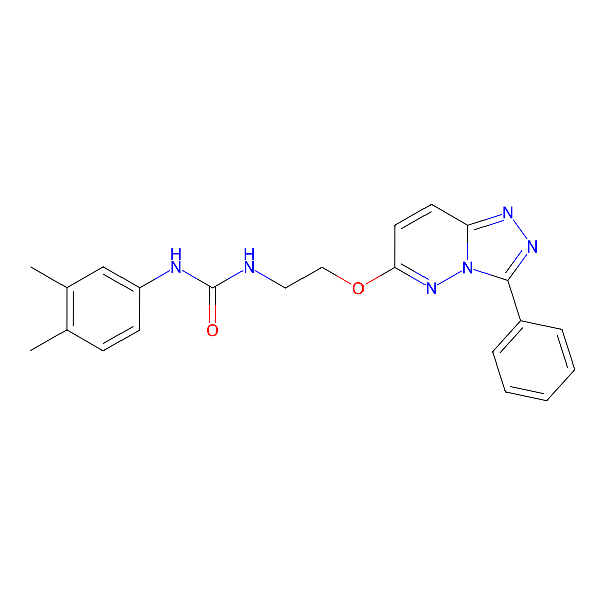 1-(3,4-Dimethylphenyl)-3-[2-({3-phenyl-[1,2,4]triazolo[4,3-b]pyridazin-6-yl}oxy)ethyl]urea molecular structure, CAS 1060299-77-5