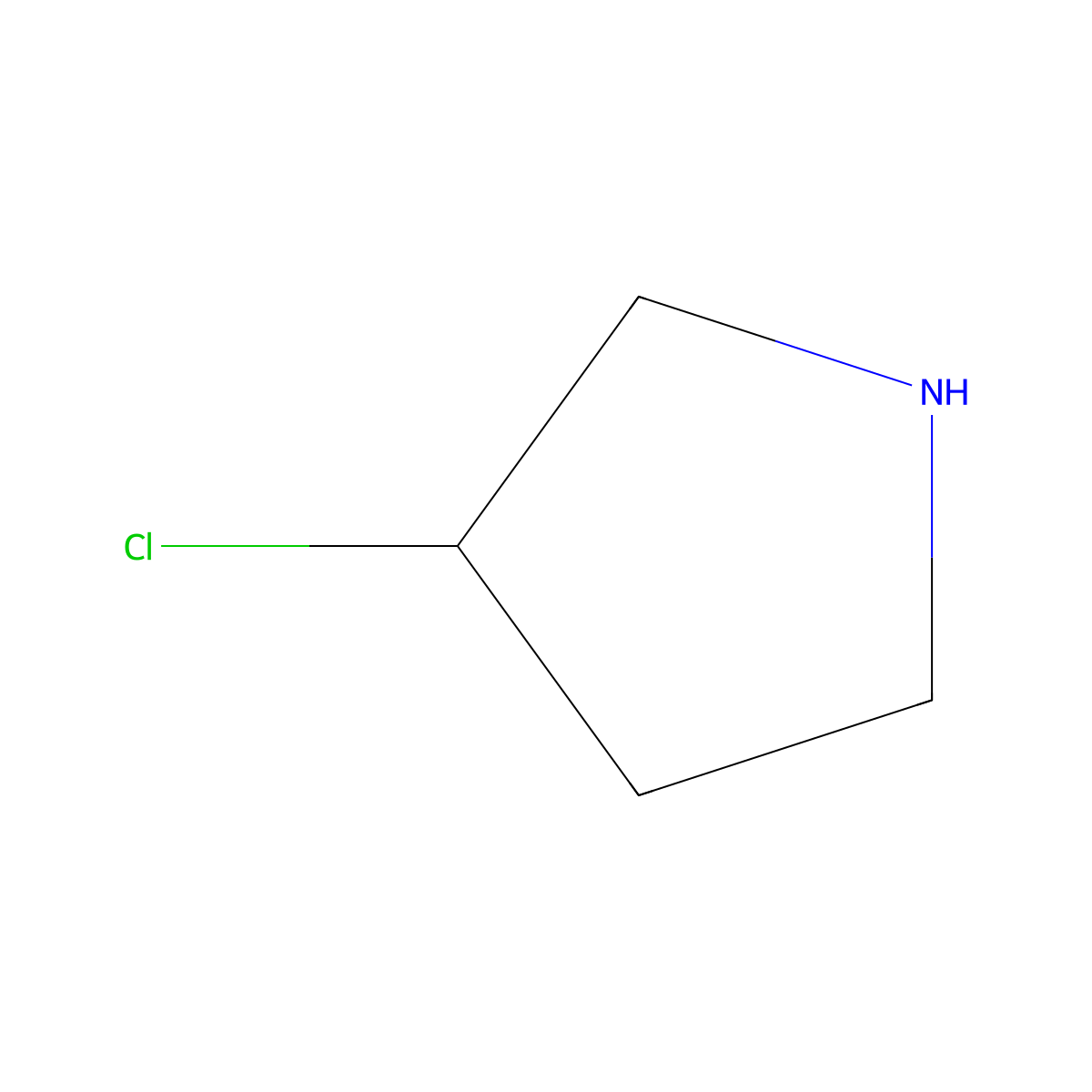 3-Chloropyrrolidine molecular structure, CAS 10603-49-3