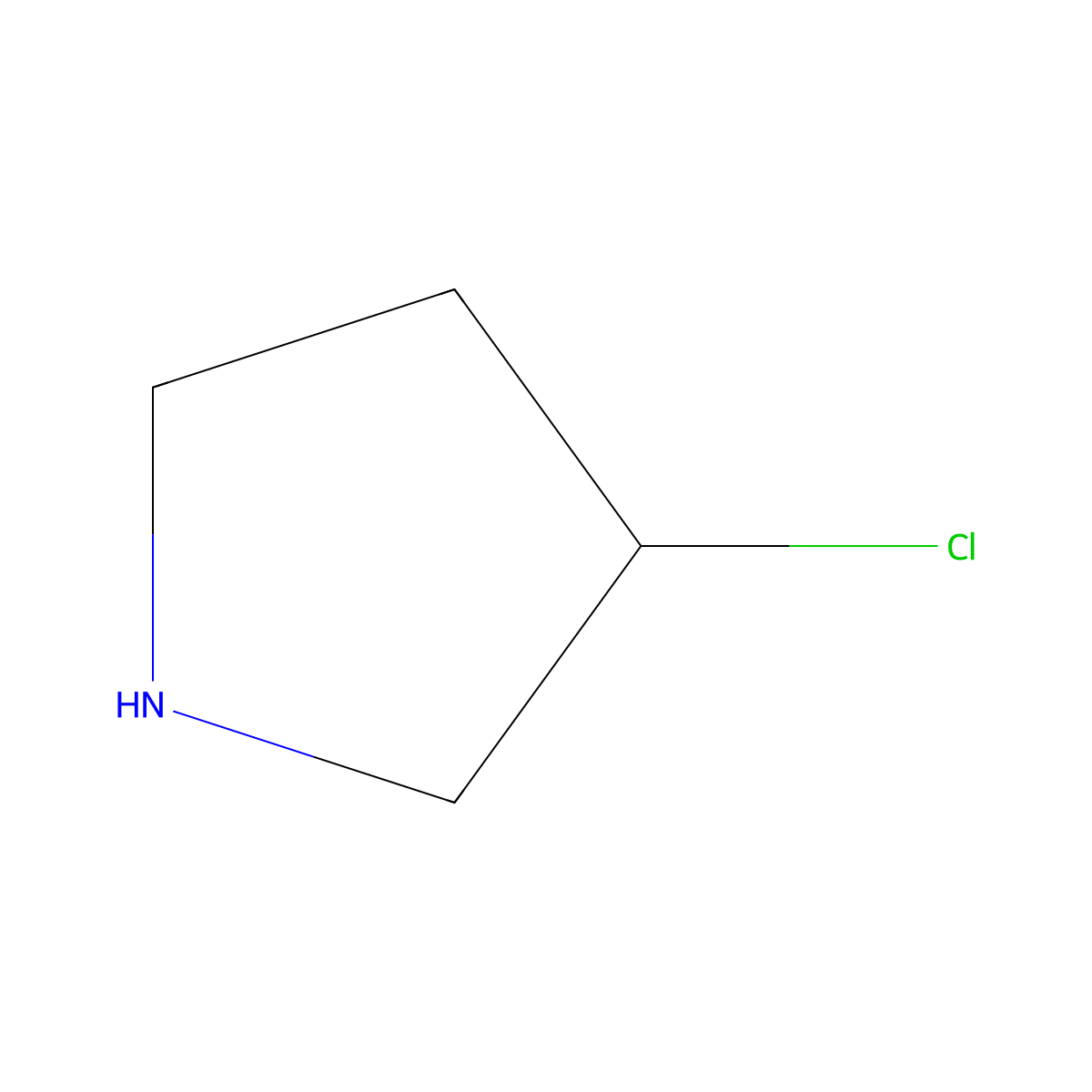 3-Chloropyrrolidine molecular structure, CAS 10603-49-3