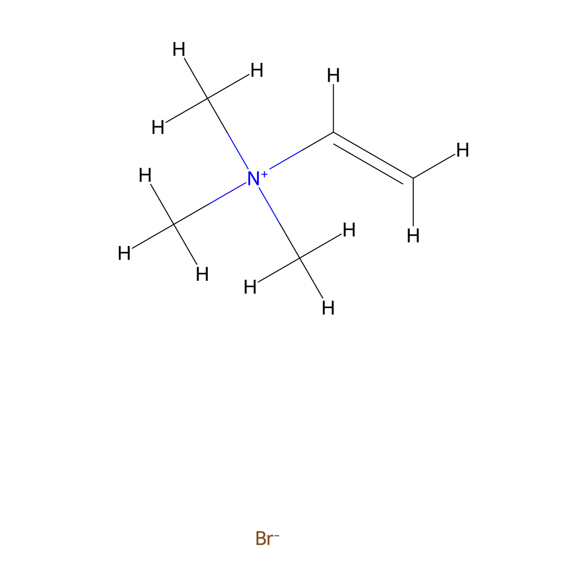 Trimethyl(vinyl)ammonium bromide molecular structure, CAS 10603-92-6