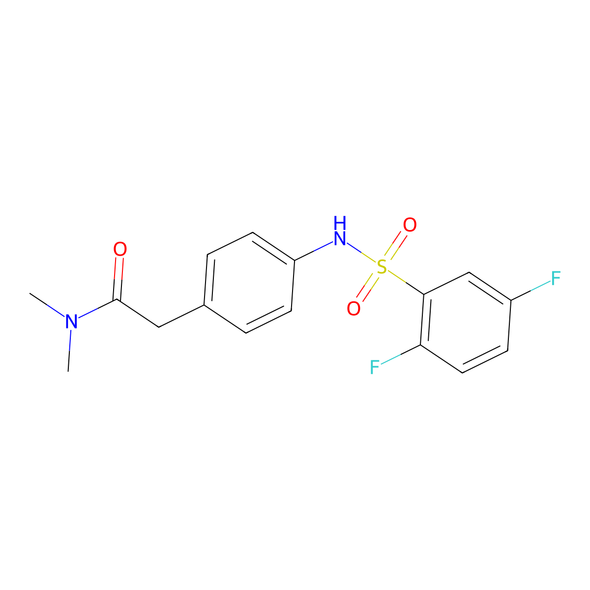 2-[4-(2,5-difluorobenzenesulfonamido)phenyl]-N,N-dimethylacetamide molecular structure, CAS 1060303-69-6