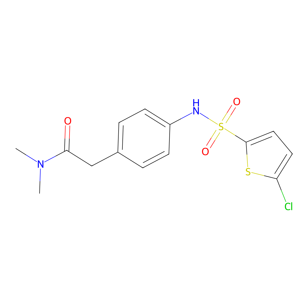 2-[4-(5-chlorothiophene-2-sulfonamido)phenyl]-N,N-dimethylacetamide molecular structure, CAS 1060304-30-4