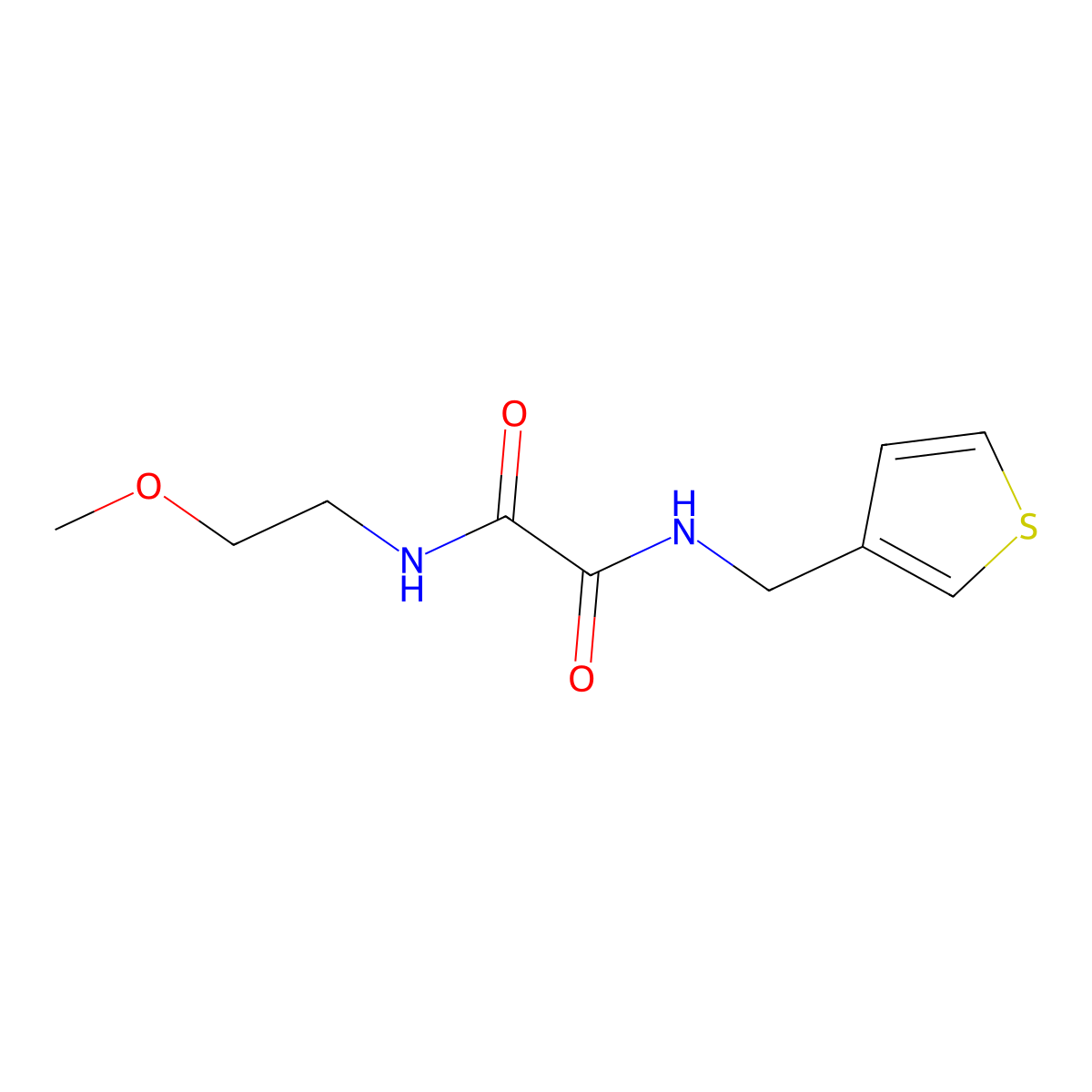 N1-(2-methoxyethyl)-N2-(thiophen-3-ylmethyl)oxalamide molecular structure, CAS 1060305-49-8