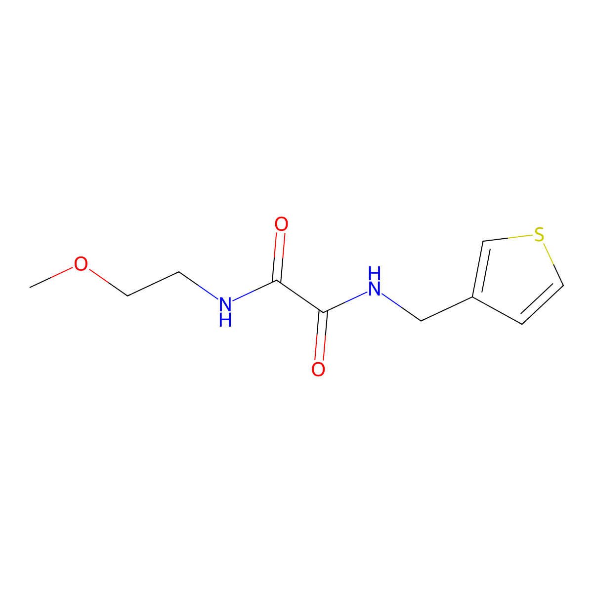 N1-(2-methoxyethyl)-N2-(thiophen-3-ylmethyl)oxalamide molecular structure, CAS 1060305-49-8