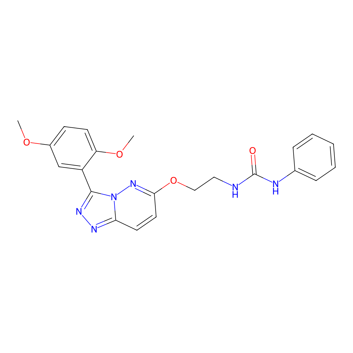 1-(2-((3-(2,5-Dimethoxyphenyl)-[1,2,4]triazolo[4,3-b]pyridazin-6-yl)oxy)ethyl)-3-phenylurea molecular structure, CAS 1060305-53-4