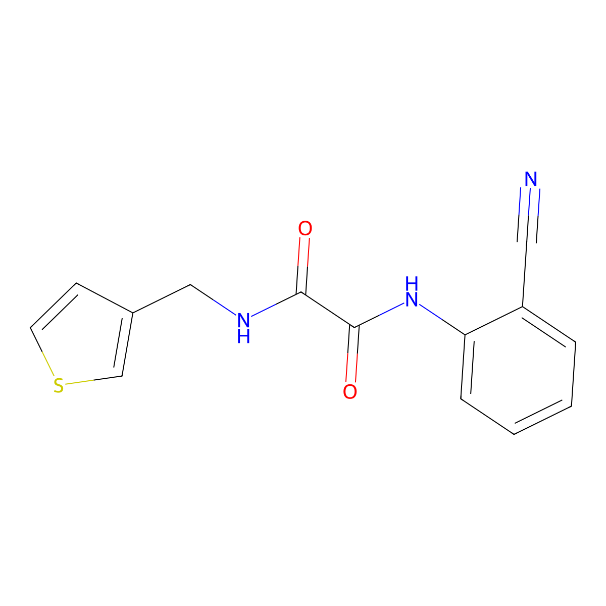 N1-(2-cyanophenyl)-N2-(thiophen-3-ylmethyl)oxalamide molecular structure, CAS 1060305-63-6