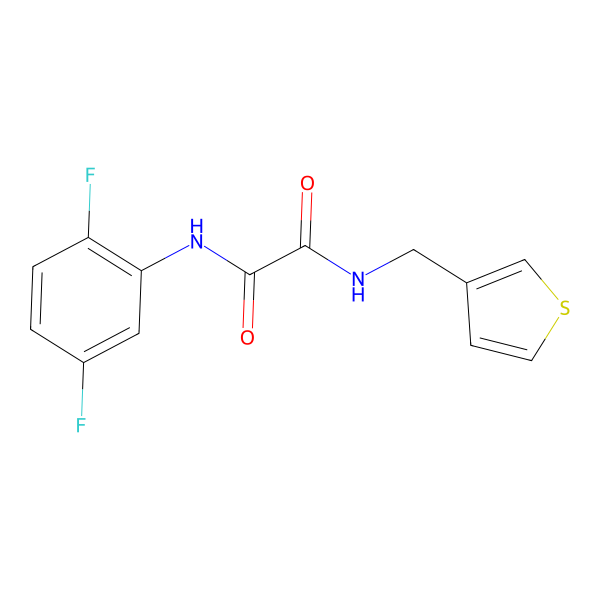 N'-(2,5-difluorophenyl)-N-[(thiophen-3-yl)methyl]ethanediamide molecular structure, CAS 1060305-84-1