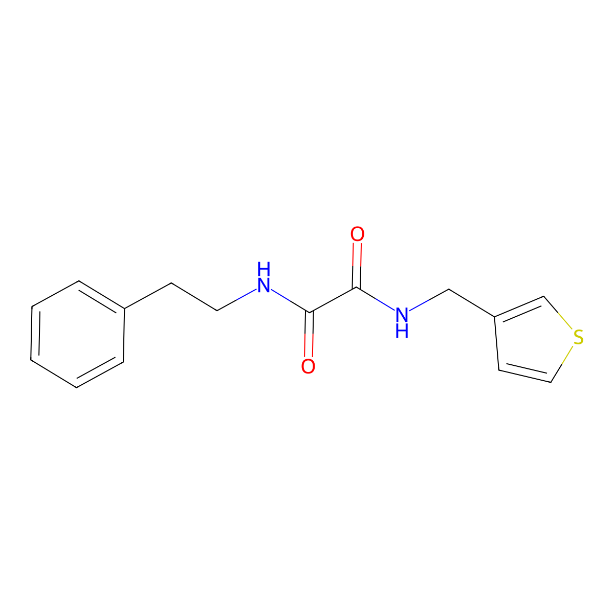 N1-phenethyl-N2-(thiophen-3-ylmethyl)oxalamide molecular structure, CAS 1060306-13-9