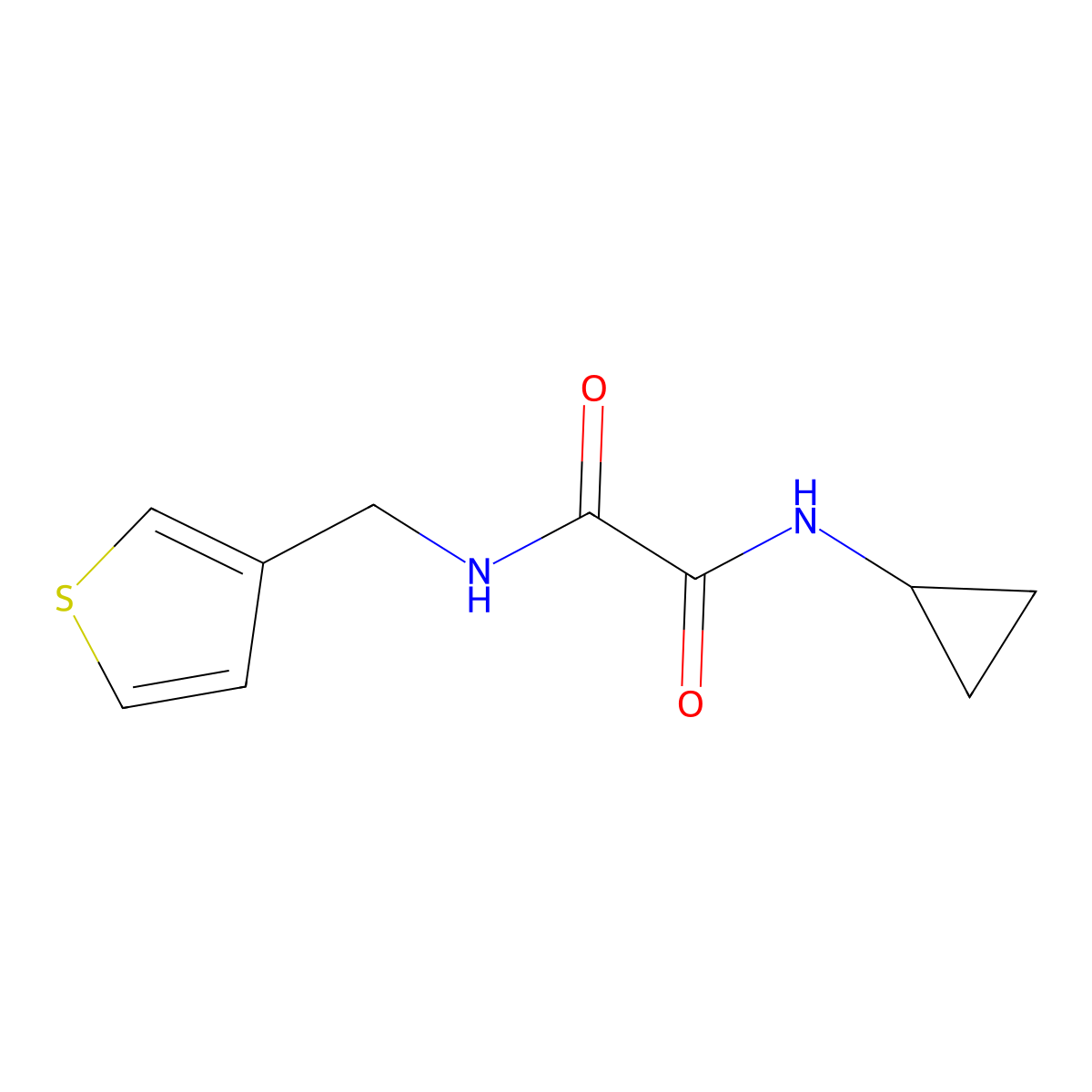 N-cyclopropyl-N'-[(thiophen-3-yl)methyl]ethanediamide molecular structure, CAS 1060306-29-7
