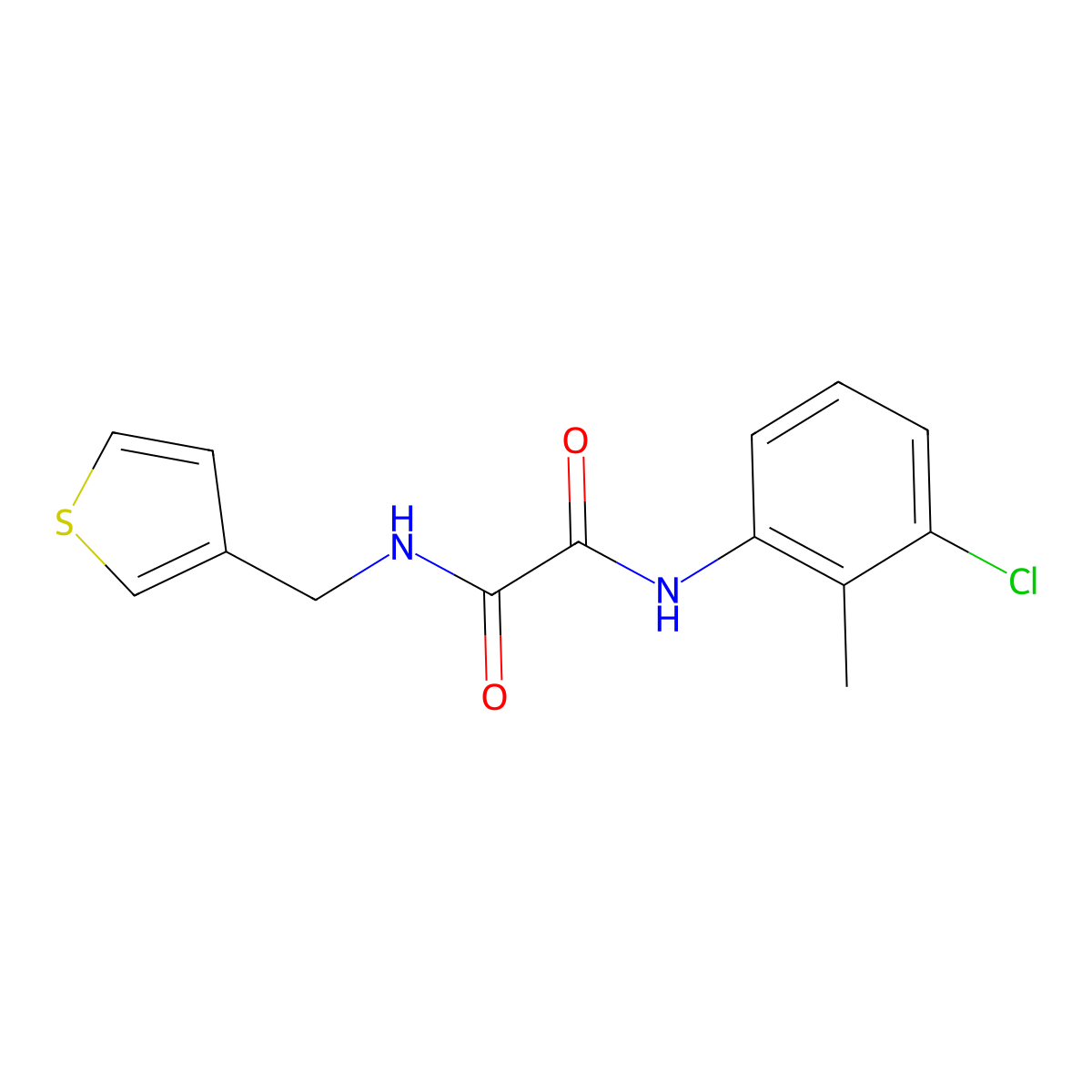 N'-(3-chloro-2-methylphenyl)-N-[(thiophen-3-yl)methyl]ethanediamide molecular structure, CAS 1060306-37-7