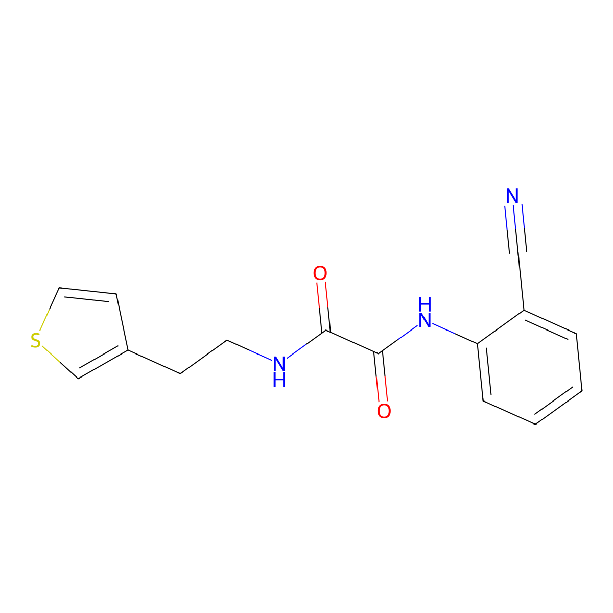 N'-(2-cyanophenyl)-N-[2-(thiophen-3-yl)ethyl]ethanediamide molecular structure, CAS 1060307-17-6
