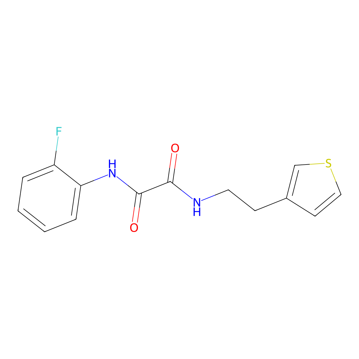 N'-(2-fluorophenyl)-N-[2-(thiophen-3-yl)ethyl]ethanediamide molecular structure, CAS 1060307-31-4