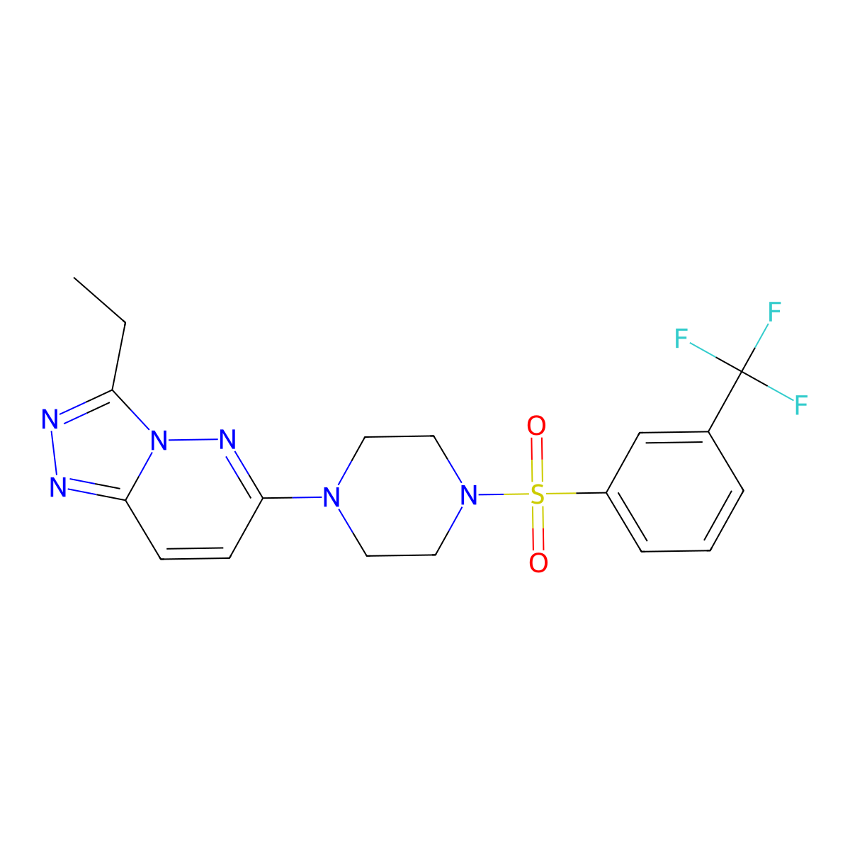 1-{3-Ethyl-[1,2,4]triazolo[4,3-b]pyridazin-6-yl}-4-[3-(trifluoromethyl)benzenesulfonyl]piperazine molecular structure, CAS 1060307-47-2