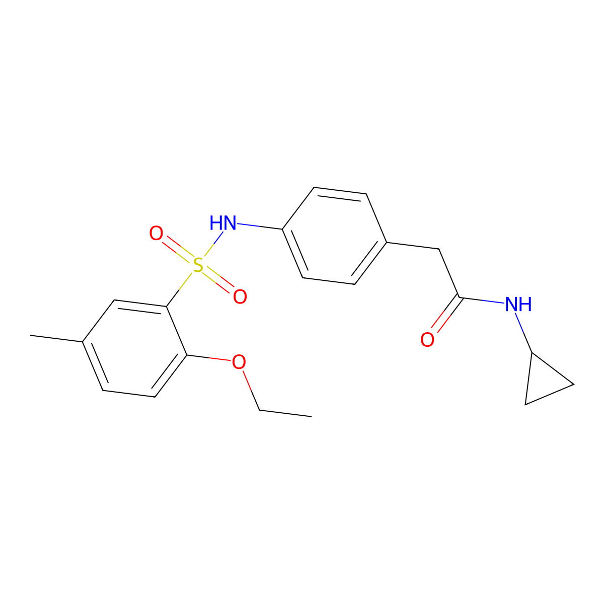 N-cyclopropyl-2-[4-(2-ethoxy-5-methylbenzenesulfonamido)phenyl]acetamide molecular structure, CAS 1060307-78-9