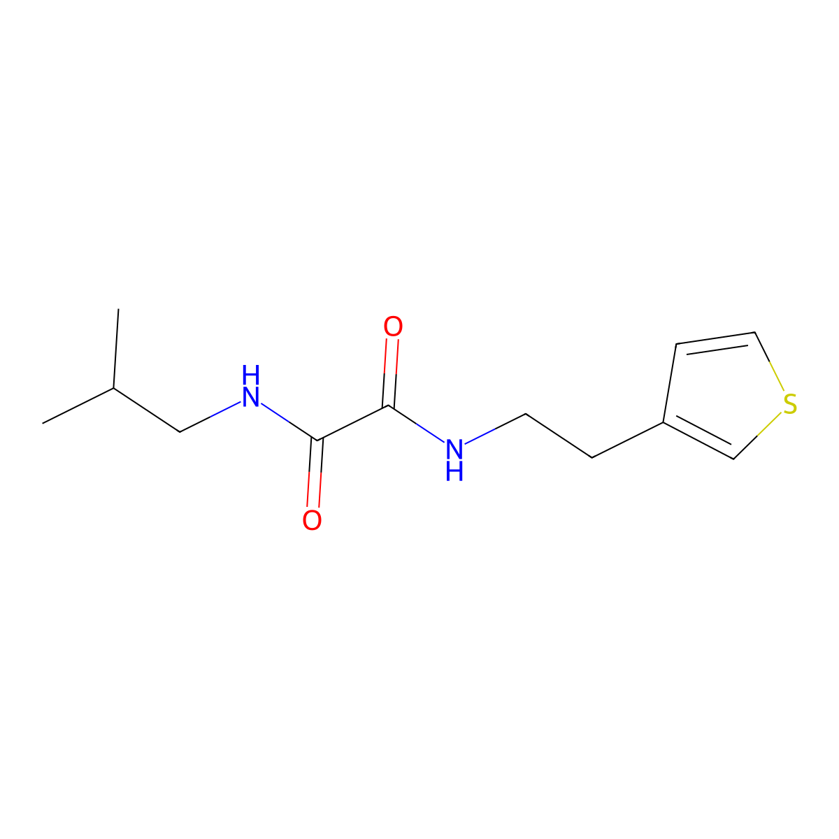 N1-isobutyl-N2-(2-(thiophen-3-yl)ethyl)oxalamide molecular structure, CAS 1060307-79-0