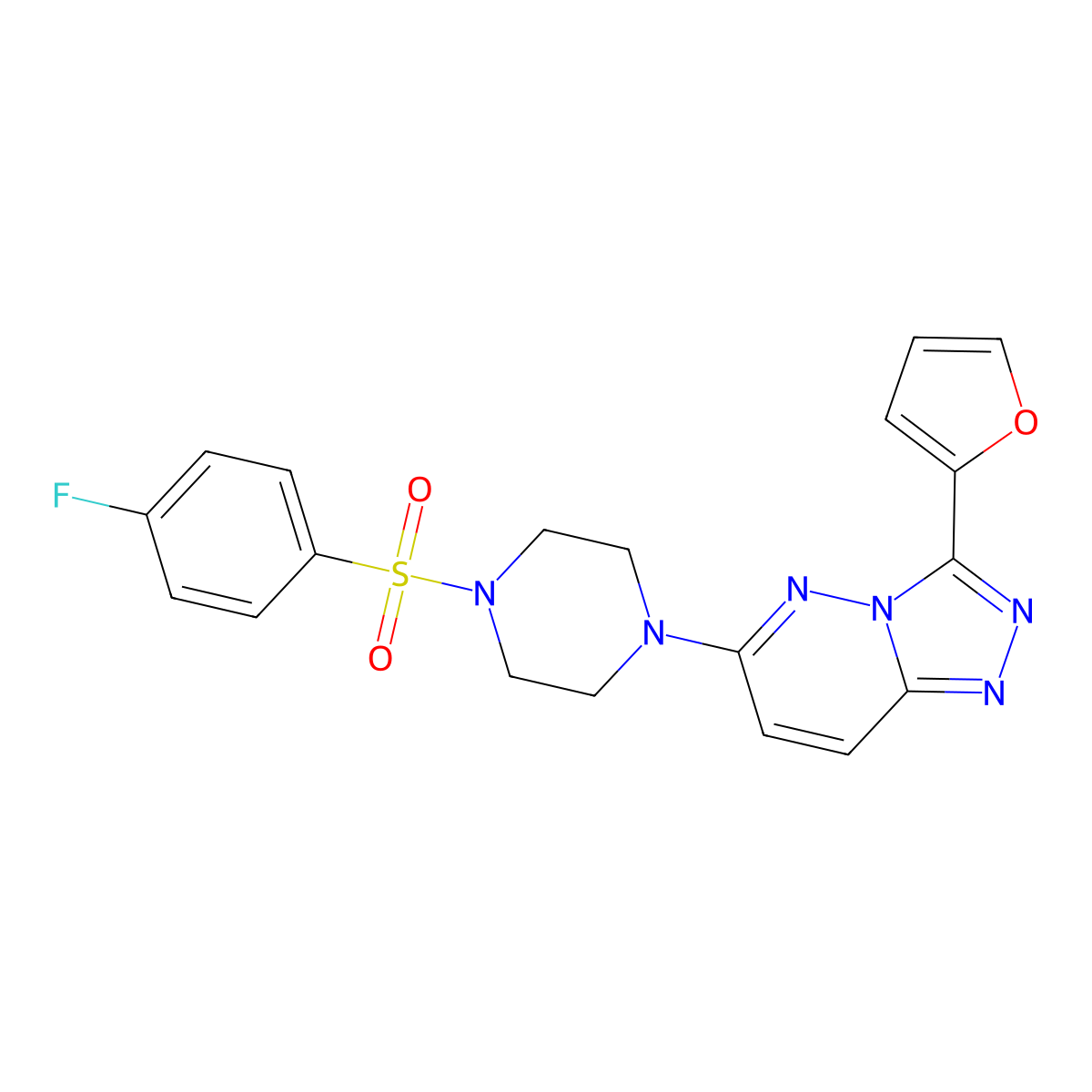 6-(4-((4-Fluorophenyl)sulfonyl)piperazin-1-yl)-3-(furan-2-yl)-[1,2,4]triazolo[4,3-b]pyridazine molecular structure, CAS 1060308-47-5
