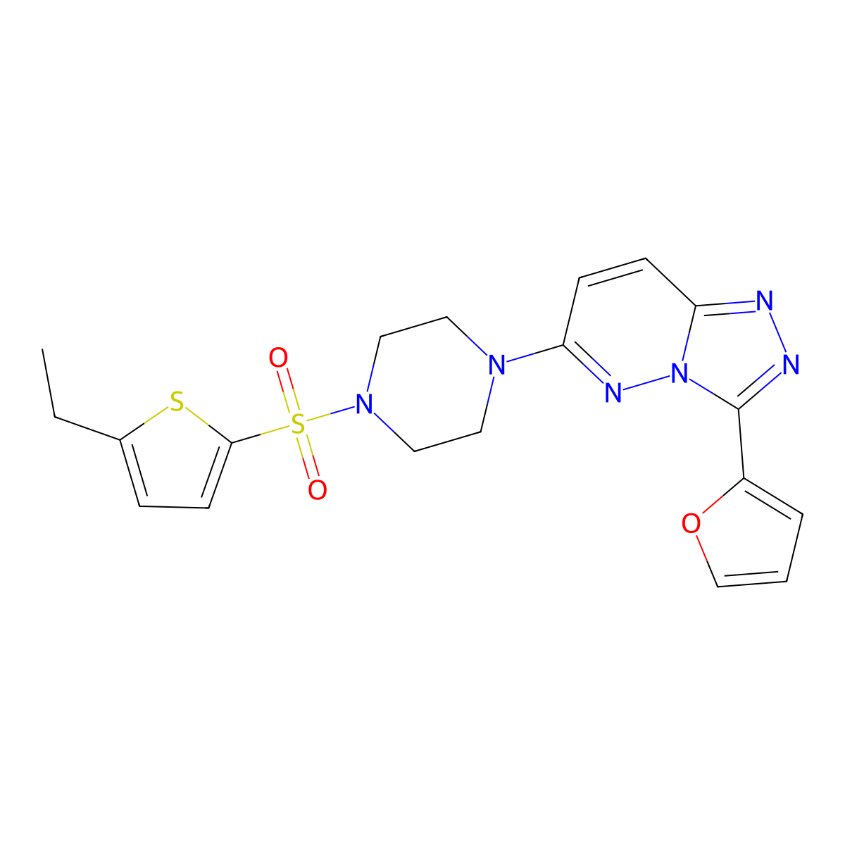 6-(4-((5-Ethylthiophen-2-yl)sulfonyl)piperazin-1-yl)-3-(furan-2-yl)-[1,2,4]triazolo[4,3-b]pyridazine molecular structure, CAS 1060308-83-9
